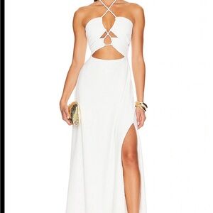 Revolve Boamar Dasha Dress in White Pique White Beachy Bachelorette Coastal Sz S